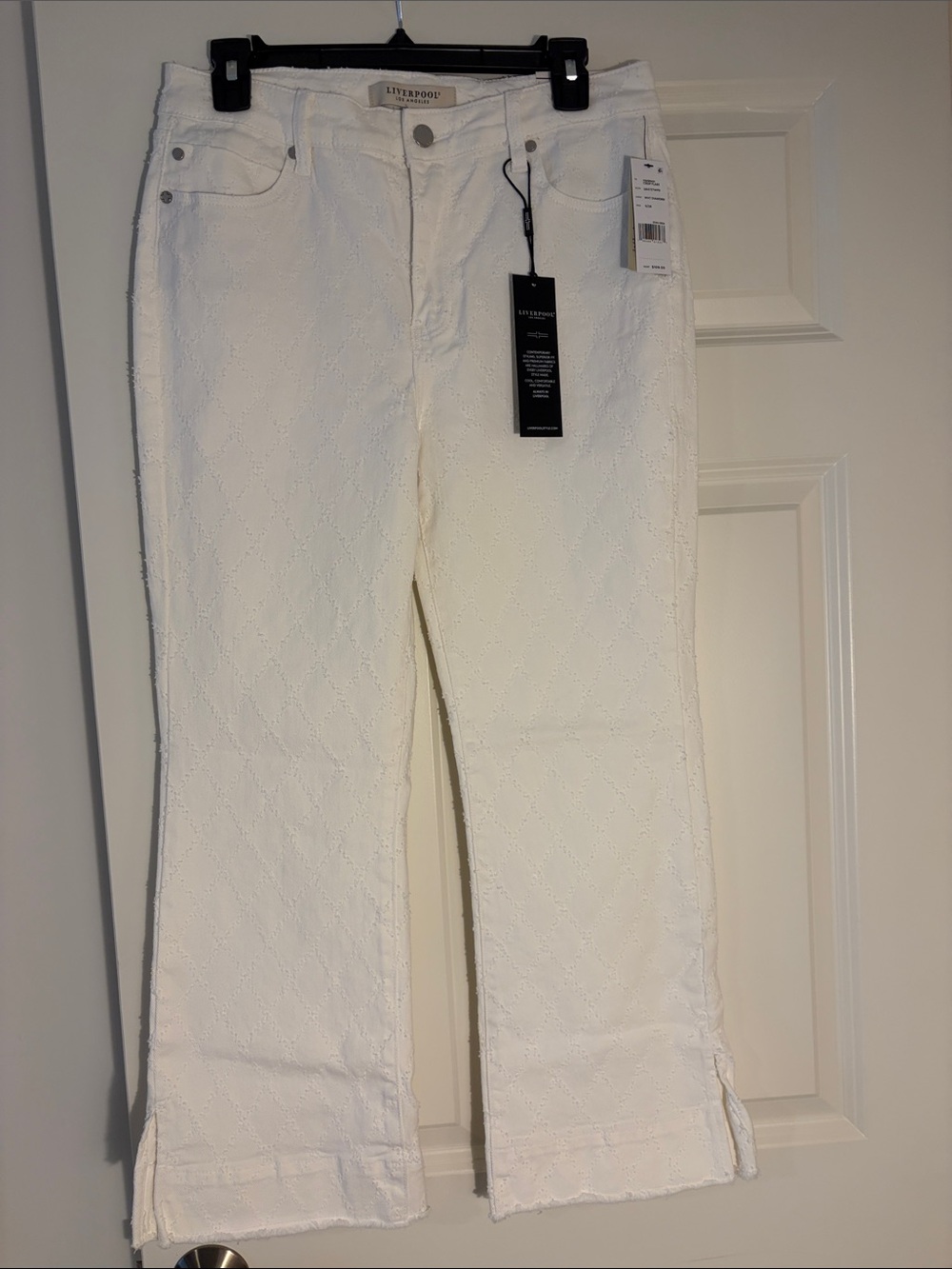 Liverpool White Eyelet Flare Jeans